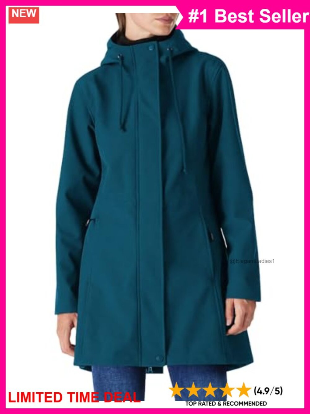 Waterproof Fleece Lined Hooded Softshell Rain Coat Windbreaker